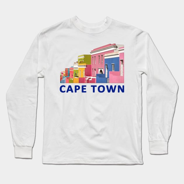 Bo-Kaap Street, Cape Town, South Africa Long Sleeve T-Shirt by scotch